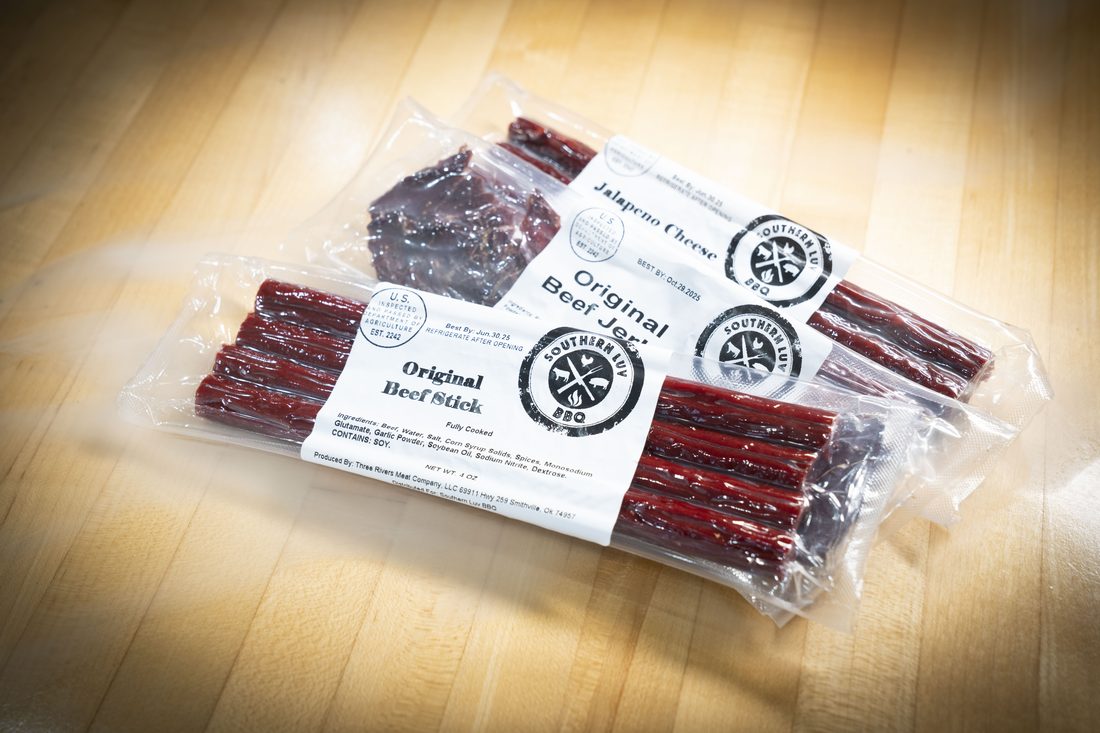Original Beef Stick — Snack-sized smoked beef sticks. Five to a pack. Perfect for road trips, lunch boxes, or after-work hangs.
