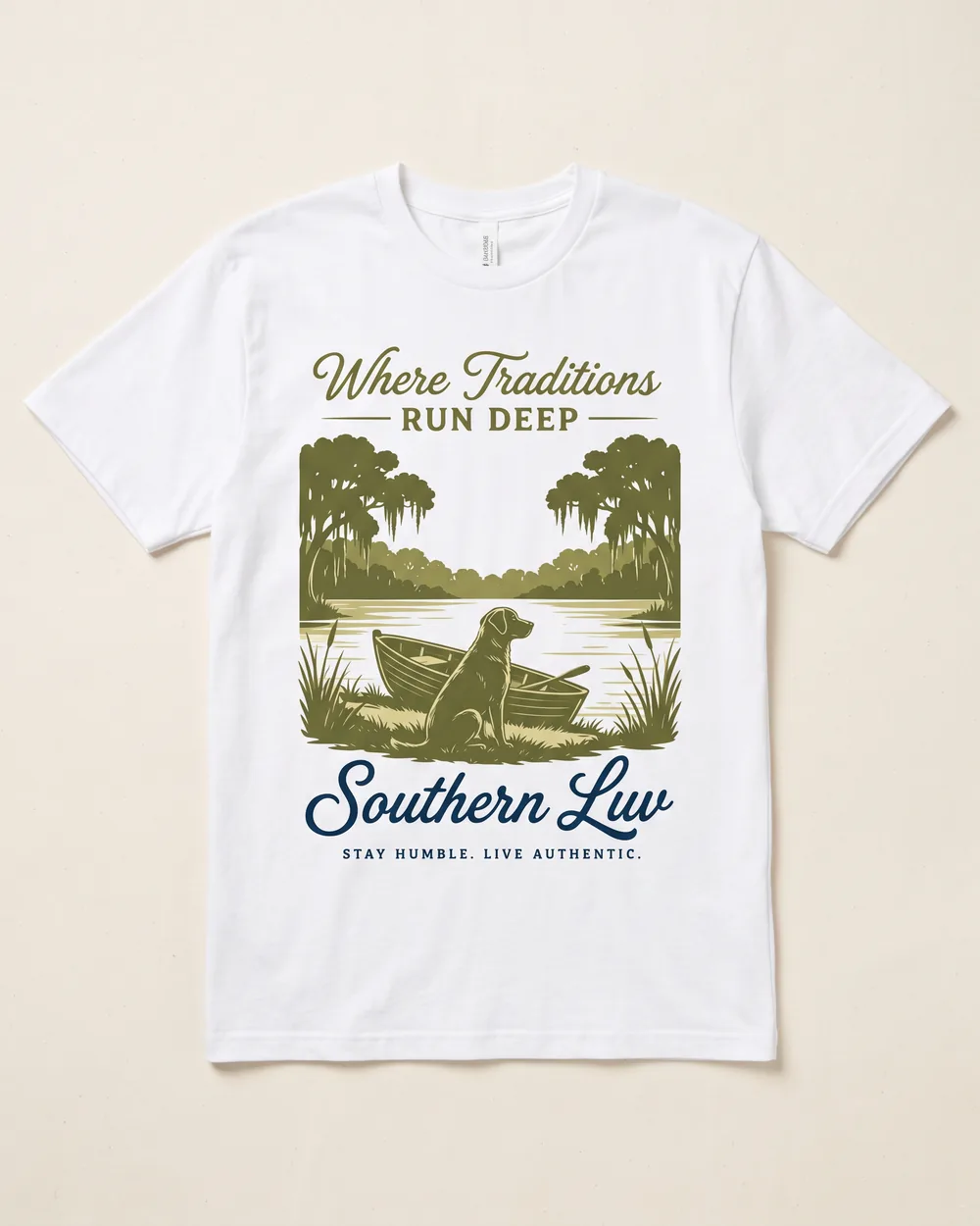 Where Traditions Run Deep — white Southern Luv Clothing Co. tee