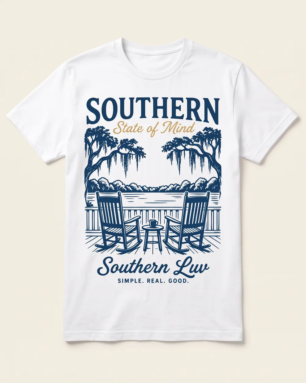 Southern State of Mind · Front Porch — white Southern Luv Clothing Co. tee