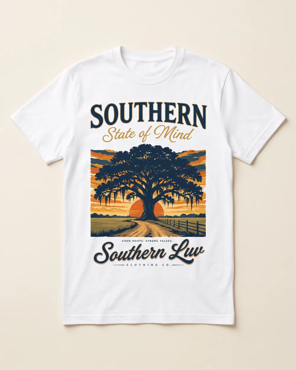 Southern State of Mind · Live Oak — white Southern Luv Clothing Co. tee