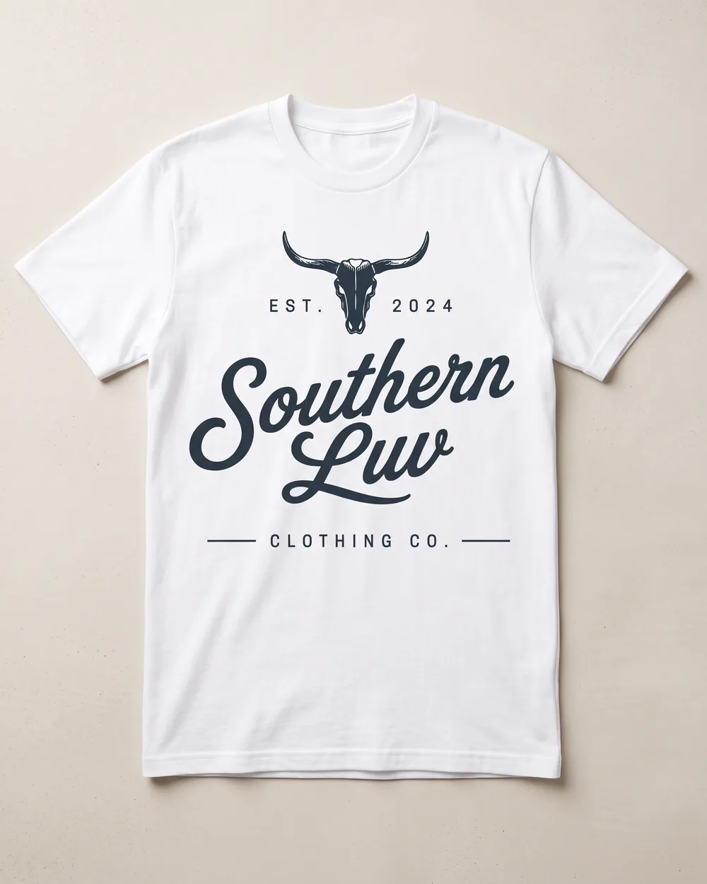 Southern Luv Script — white Southern Luv Clothing Co. tee