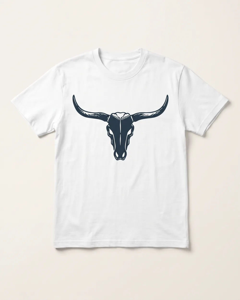 Longhorn Skull — white Southern Luv Clothing Co. tee