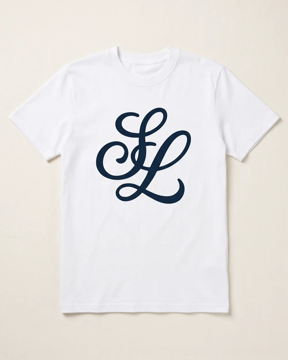 SL Script Monogram — white Southern Luv Clothing Co. tee